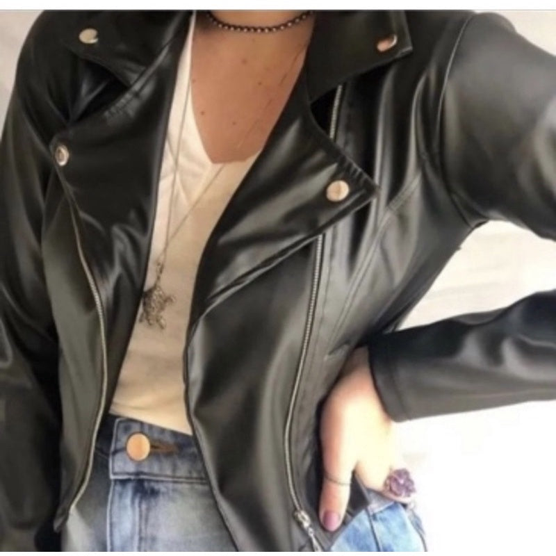 Jaqueta Feminina De Couro Eco