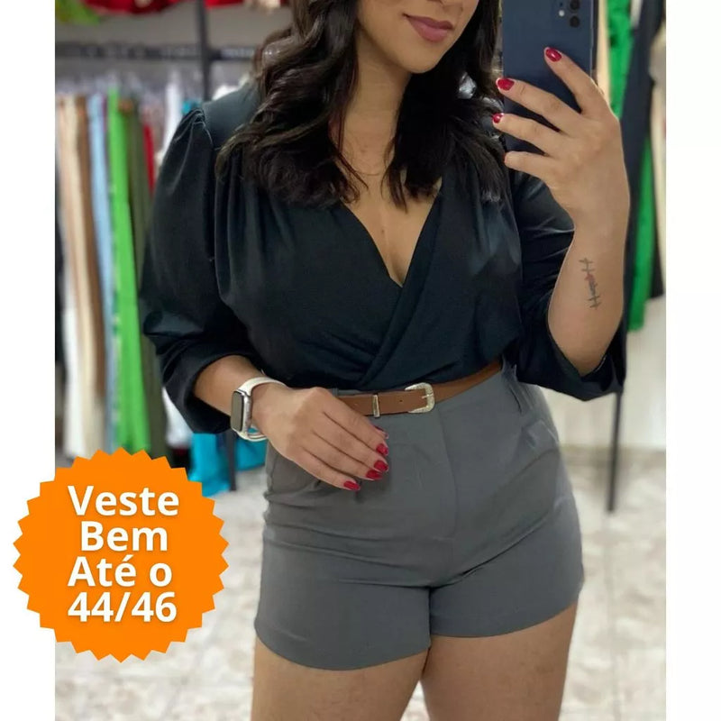 Body Feminino Transpassado Duna Manga Longa