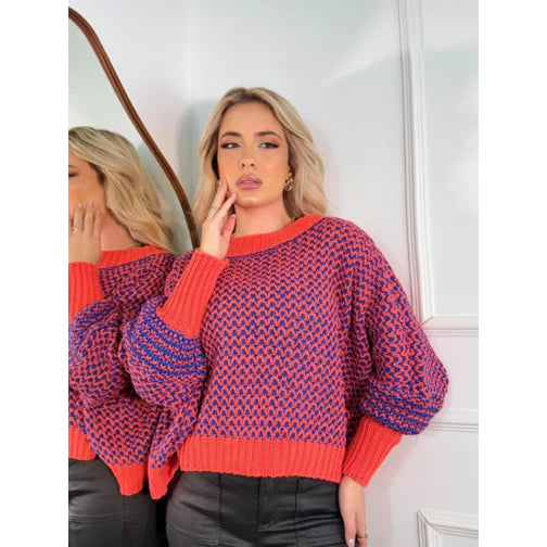 Blusa de Tricô Inverno Feminina com Manga Bufante