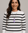 Sueter Feminino Listrado de tricô
