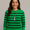 Sueter Feminino Listrado de tricô