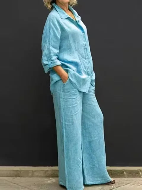 Conjunto de Linho Alfaiataria: 2 Peças Calça e Blusa