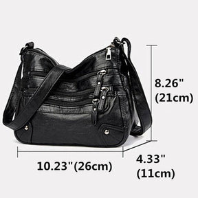 Bolsa Feminina de Couro Macio Multicamadas Bossa