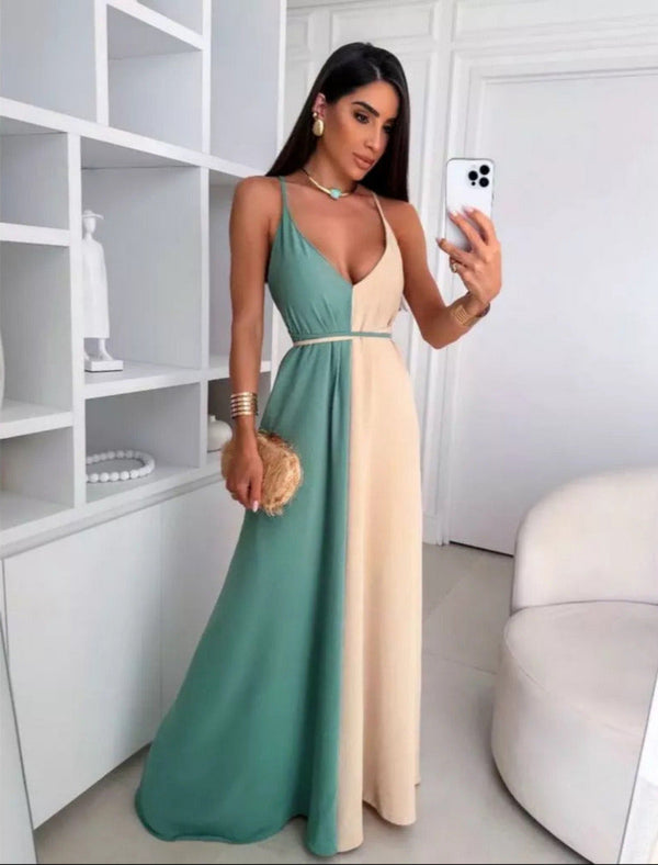 Vestido Longo Alça com Bojo Forrado