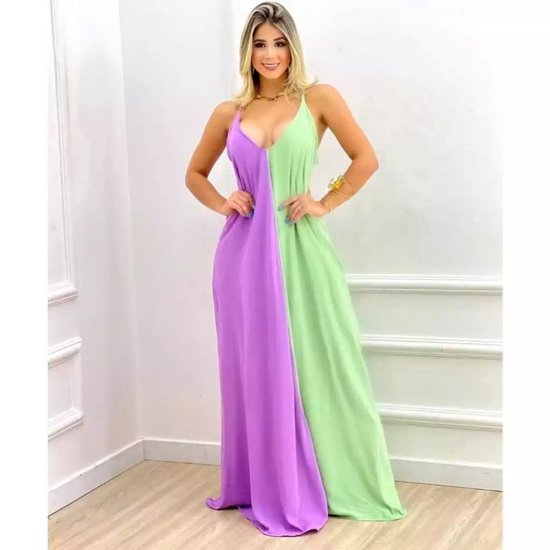 Vestido Longo Alça com Bojo Forrado