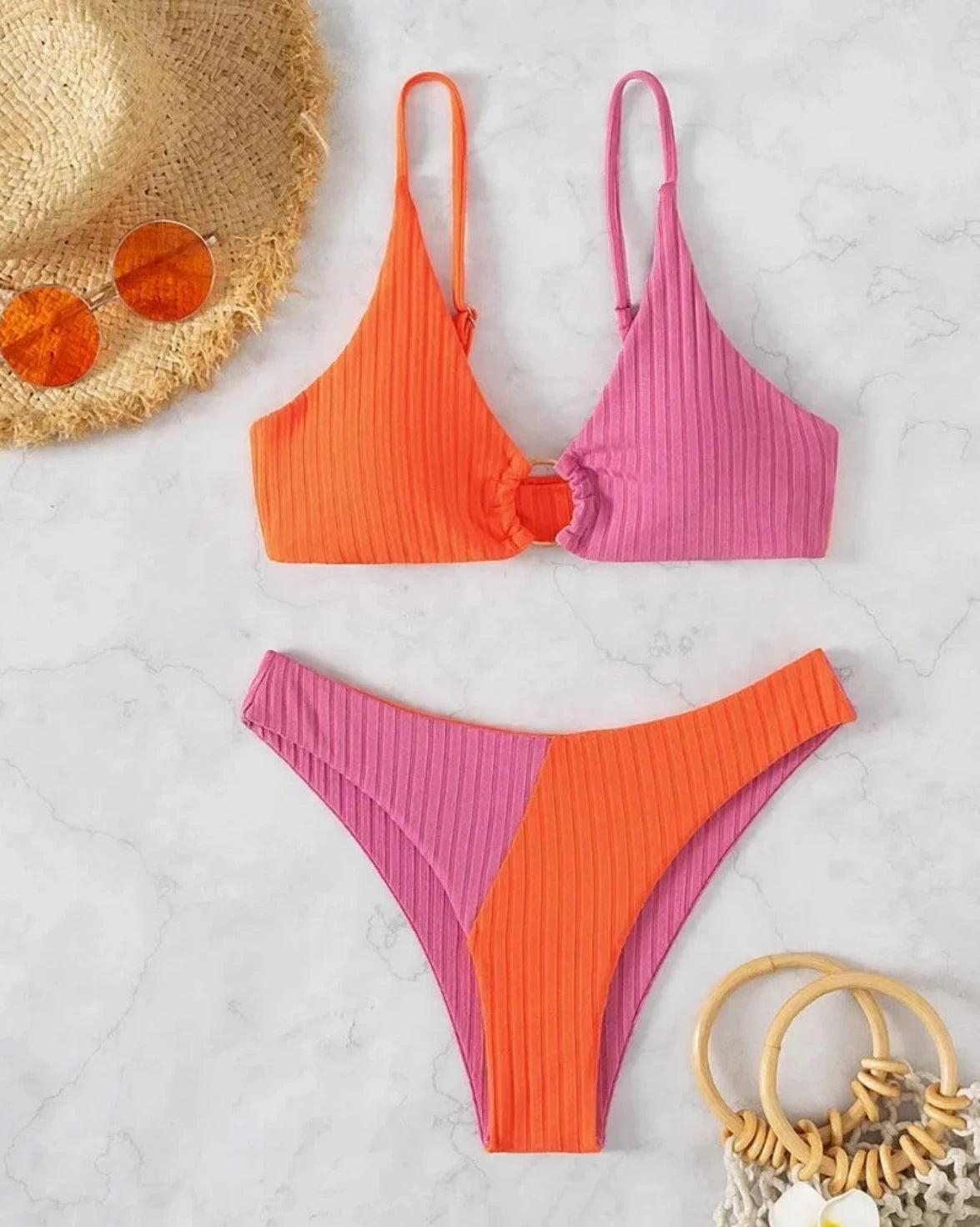 Conjunto de Biquini Cintura Alta Elegance