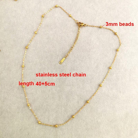 QMHJE Virgin Mary Pendant Charm Necklace Women Cross Choker Seed Beads Stainless Steel Chain Gold Color Boho White Black Pink - bossabella