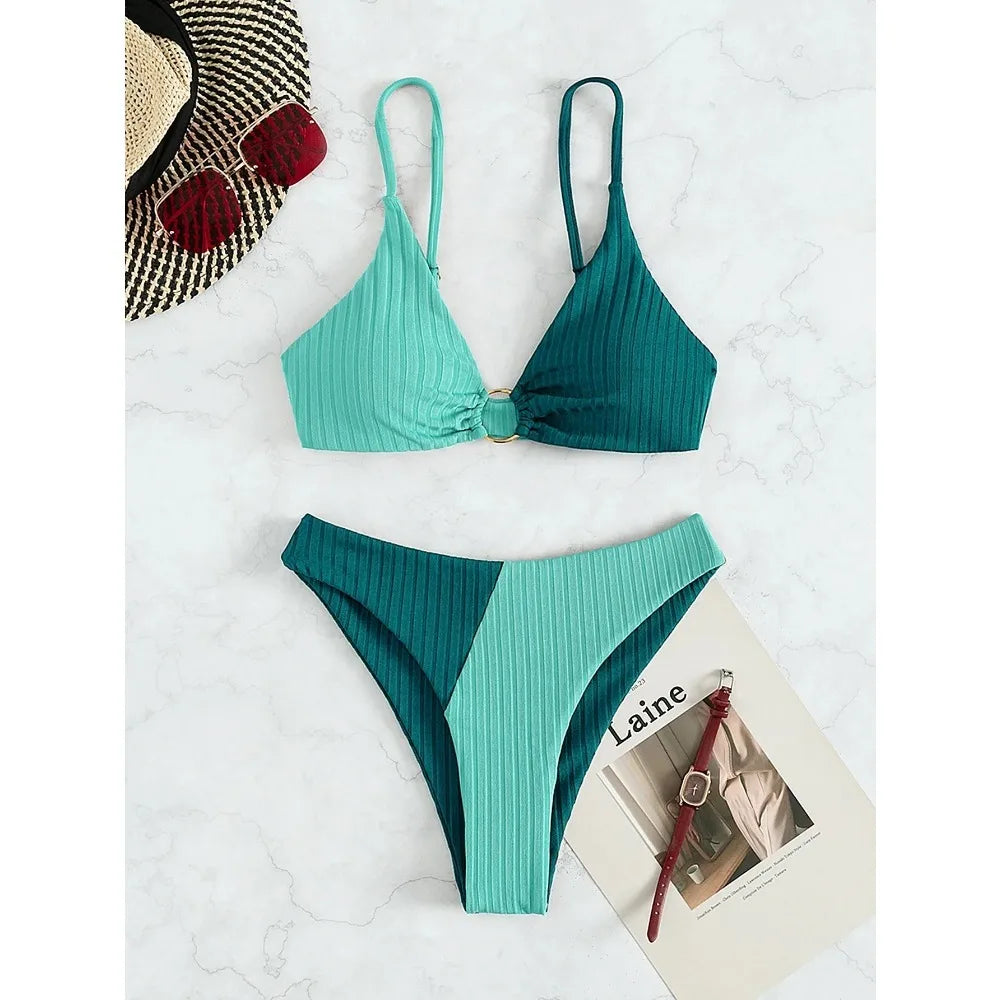 Conjunto de Biquini Cintura Alta Elegance