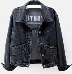 Jaqueta Jeans Feminina Preta