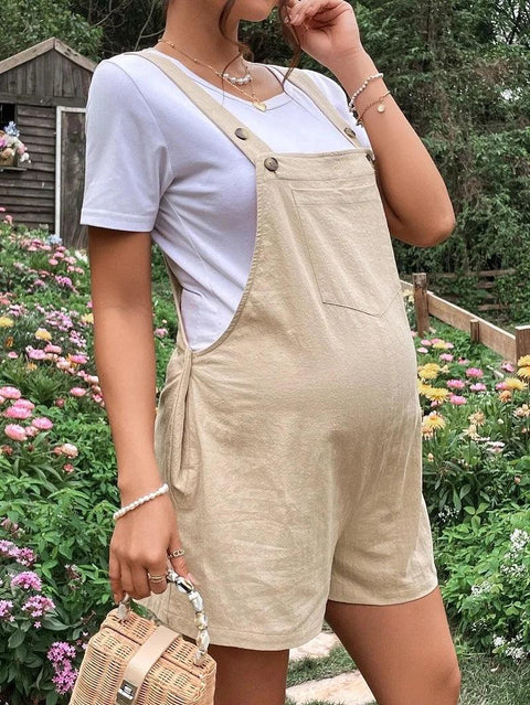 Jardineira Gestante Algodão Confortável e Elegante para Mamães