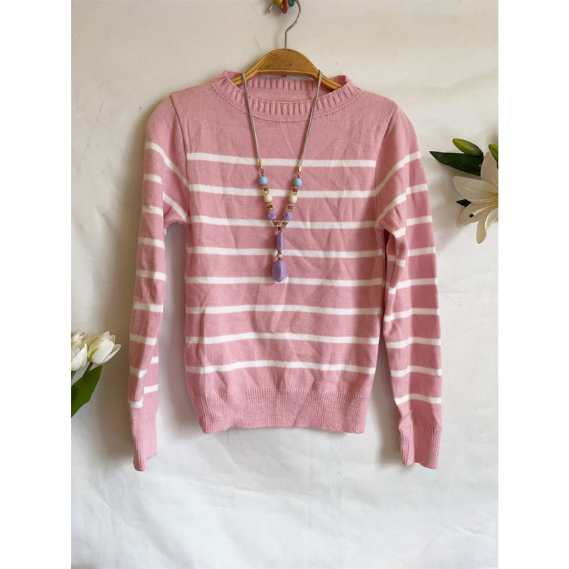 Sueter Feminino Listrado de tricô