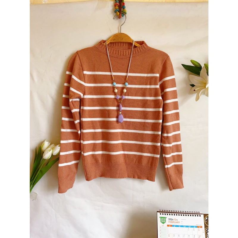 Sueter Feminino Listrado de tricô