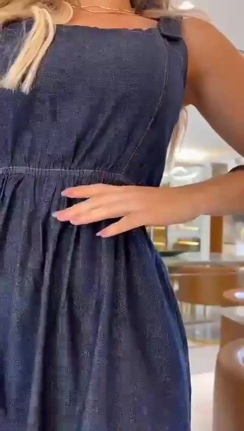 Vestido Jeans Feminino Soltinho