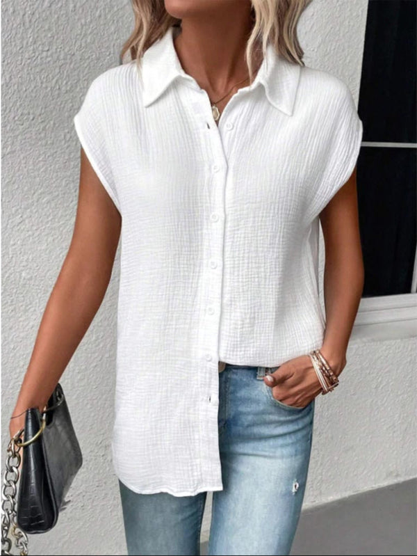 Camisa Feminina Manga Curta Botões
