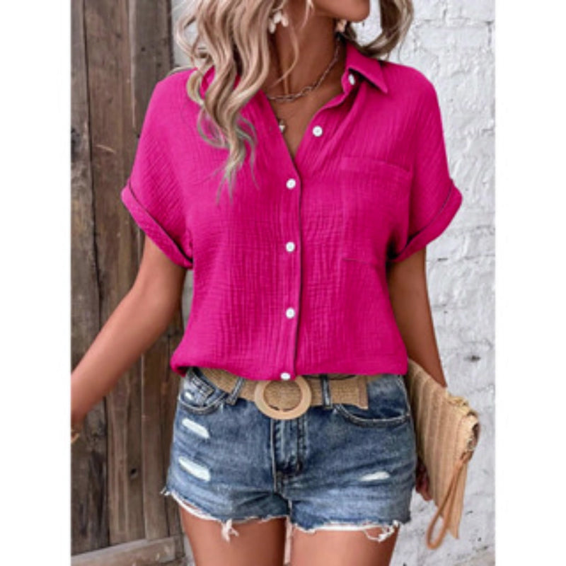 Blusa solta de manga morcego camisa elegantes feminina