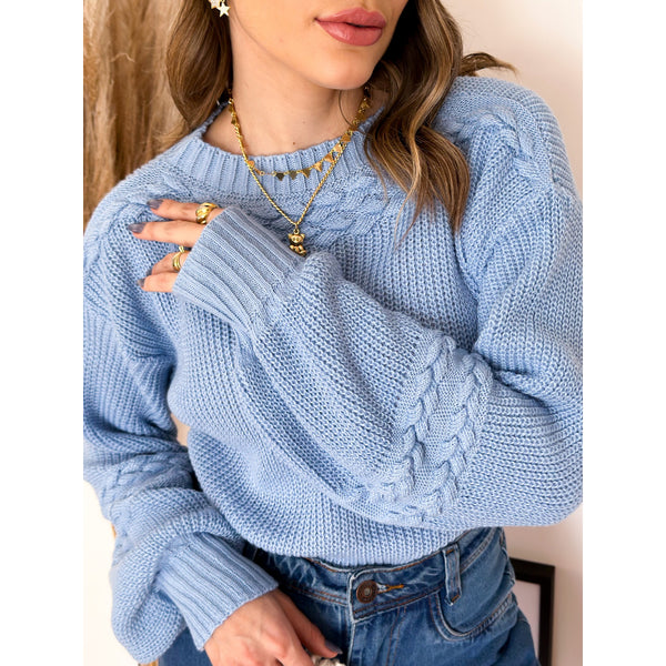 Sueter Feminino Trança Manga Bufante