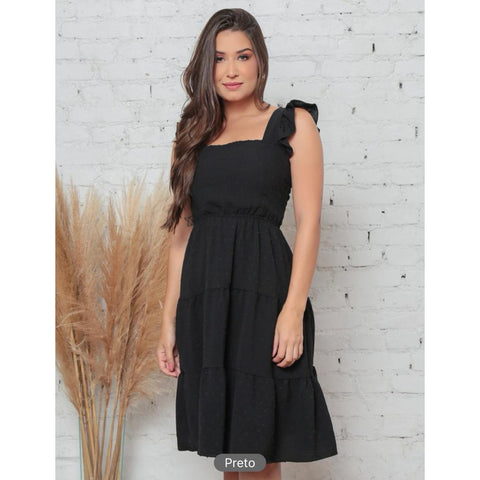 Vestido curto pipoca\babado bojo\W60