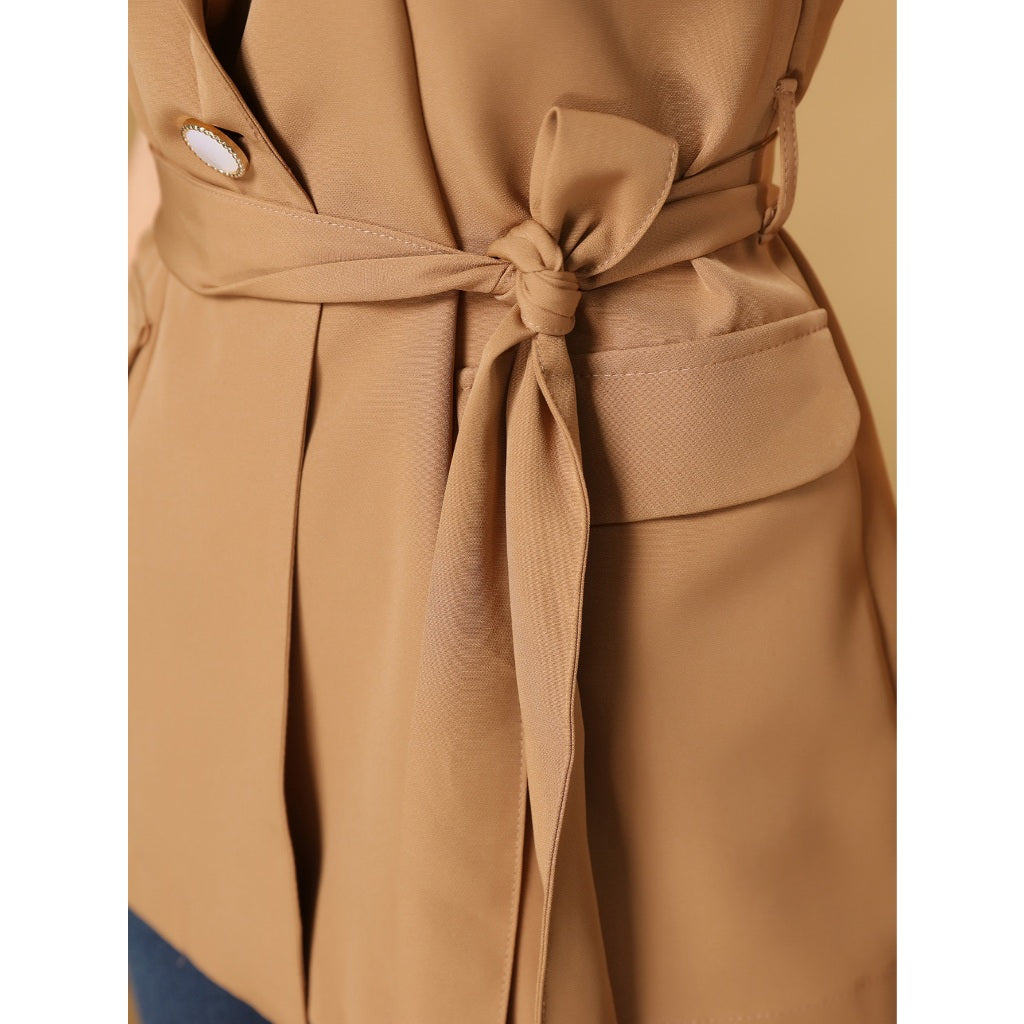 Colete Feminino Longo Alfaiataria Cinto