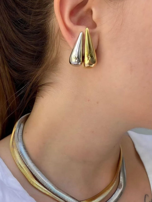 Brinco Gota Dourado Elegante