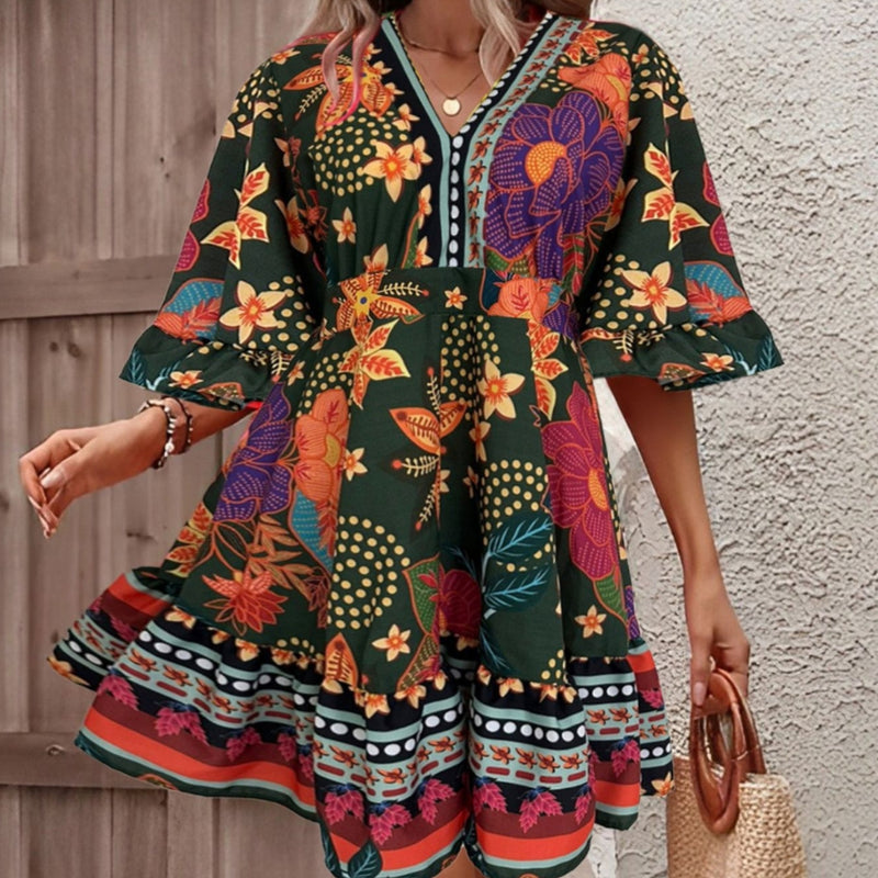 Vestido Curto Soltinho Floral  Fresquinho Elegante