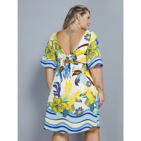 Vestido Plus Size Feminino Curta Estampado Tamanho G1G2