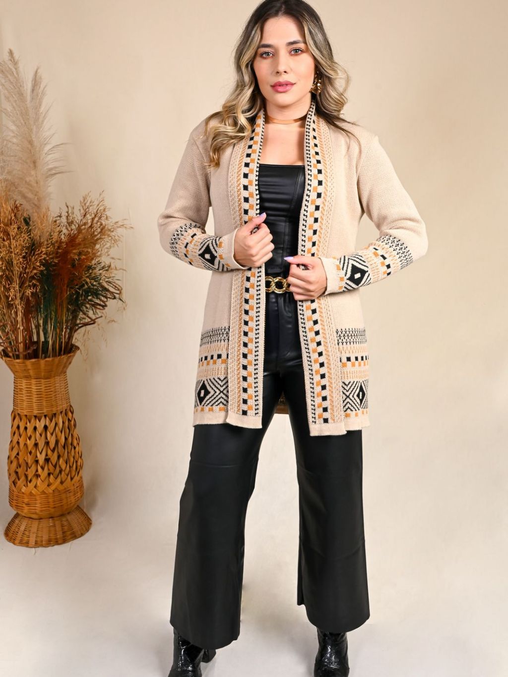 Cardigan Kimono Tricot Feminino
