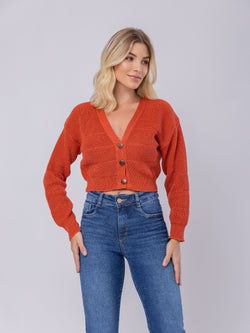 Casaco Feminino Curto em Tricot