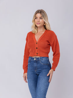 Casaco Feminino Curto em Tricot