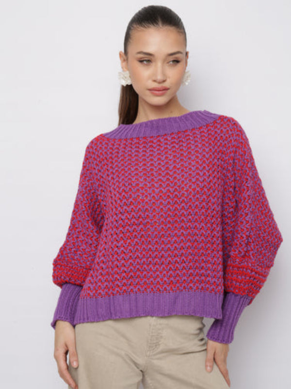 Blusa de Tricô Inverno Feminina com Manga Bufante