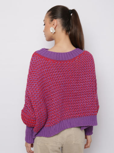 Blusa de Tricô Inverno Feminina com Manga Bufante