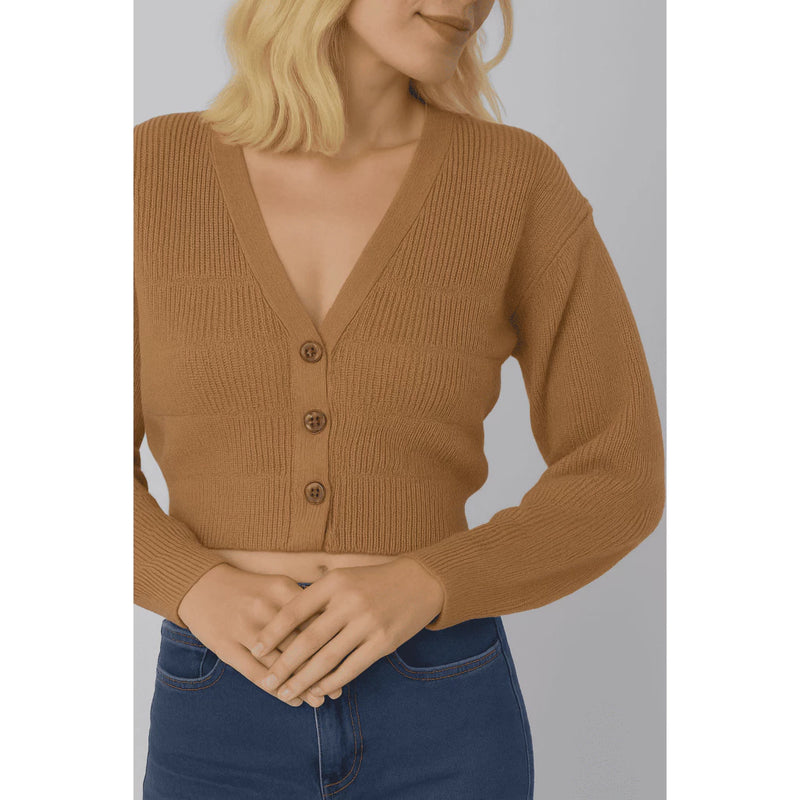 Casaco Feminino Curto em Tricot