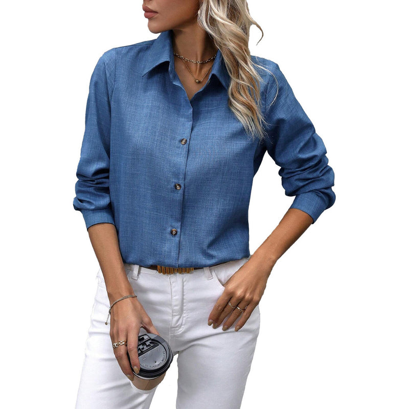 Camisa Social Feminina Slim fit Luxo Moda Estilosa Manga Longa