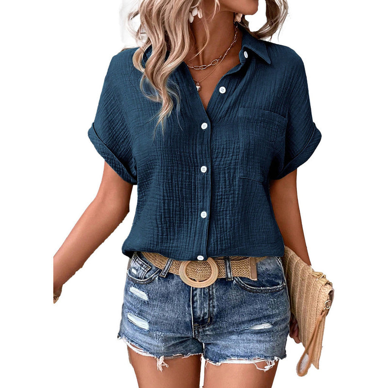 Blusa solta de manga morcego camisa elegantes feminina