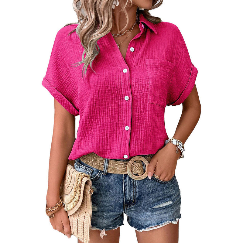 Blusa solta de manga morcego camisa elegantes feminina