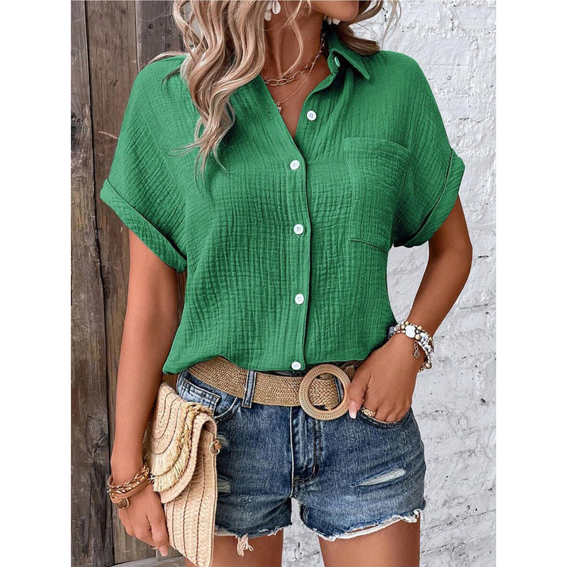 Blusa solta de manga morcego camisa elegantes feminina