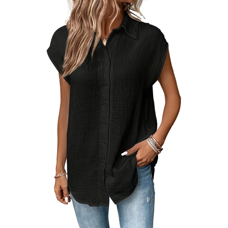 Camisa Feminina Manga Curta Botões