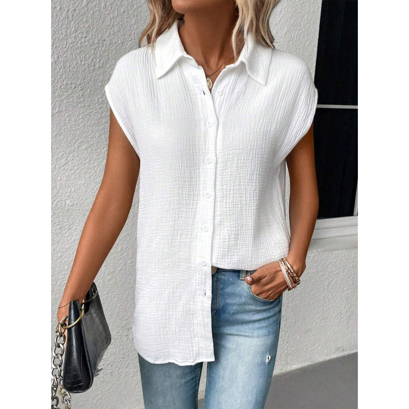 Camisa Feminina Manga Curta Botões
