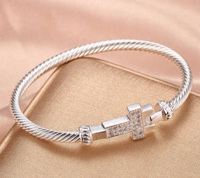 Bracelete Vivara, Bracelete de Prata Largo, Bracelete de Prata Grosso, Bracelete de Prata com Pingente, Bracelete de Prata 925, Brincos de Pedra Prata - Shop dos Cristais,  Bracelete de Prata Cruz, Bracelete de Prata Aberto com Cruz de Zircônias Cristal - Pinterest, Bracelete Místico Cruz Prata 925, Frete Grátis, Black Friday, Promoção