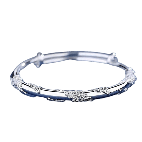 Pulseira Bracelete Feminino de Prata Grosso Luxuoso