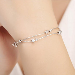 Pulseira de Prata Feminina Bella Star Delicada - Exclusiva e minimalista, Pulseira feminina, Pulseira feminina para mulheres, Qual é a pulseira que está na moda?, Como usar pulseiras no dia a dia?, Como é o nome da pulseira que coloca vários pingentes?, Pulseira de prata 925, Como saber o tamanho de uma pulseira?,  Comprar Pulseiras de Búzios em Prata 925, Pulseira de Prata Feminina Búzios, pulseira de prata 925 valor, Pulseira Feminina Multicamadas Boho, pulseira prata 925, pulseira prata feminina delicada