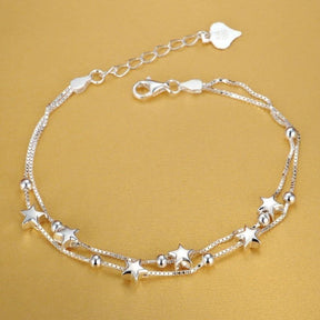 Pulseira de Prata Feminina Bella Star Delicada - Exclusiva e minimalista, Pulseira feminina, Pulseira feminina para mulheres, Qual é a pulseira que está na moda?, Como usar pulseiras no dia a dia?, Como é o nome da pulseira que coloca vários pingentes?, Pulseira de prata 925, Como saber o tamanho de uma pulseira?,  Comprar Pulseiras de Búzios em Prata 925, Pulseira de Prata Feminina Búzios, pulseira de prata 925 valor, Pulseira Feminina Multicamadas Boho, pulseira prata 925, pulseira prata feminina delicada