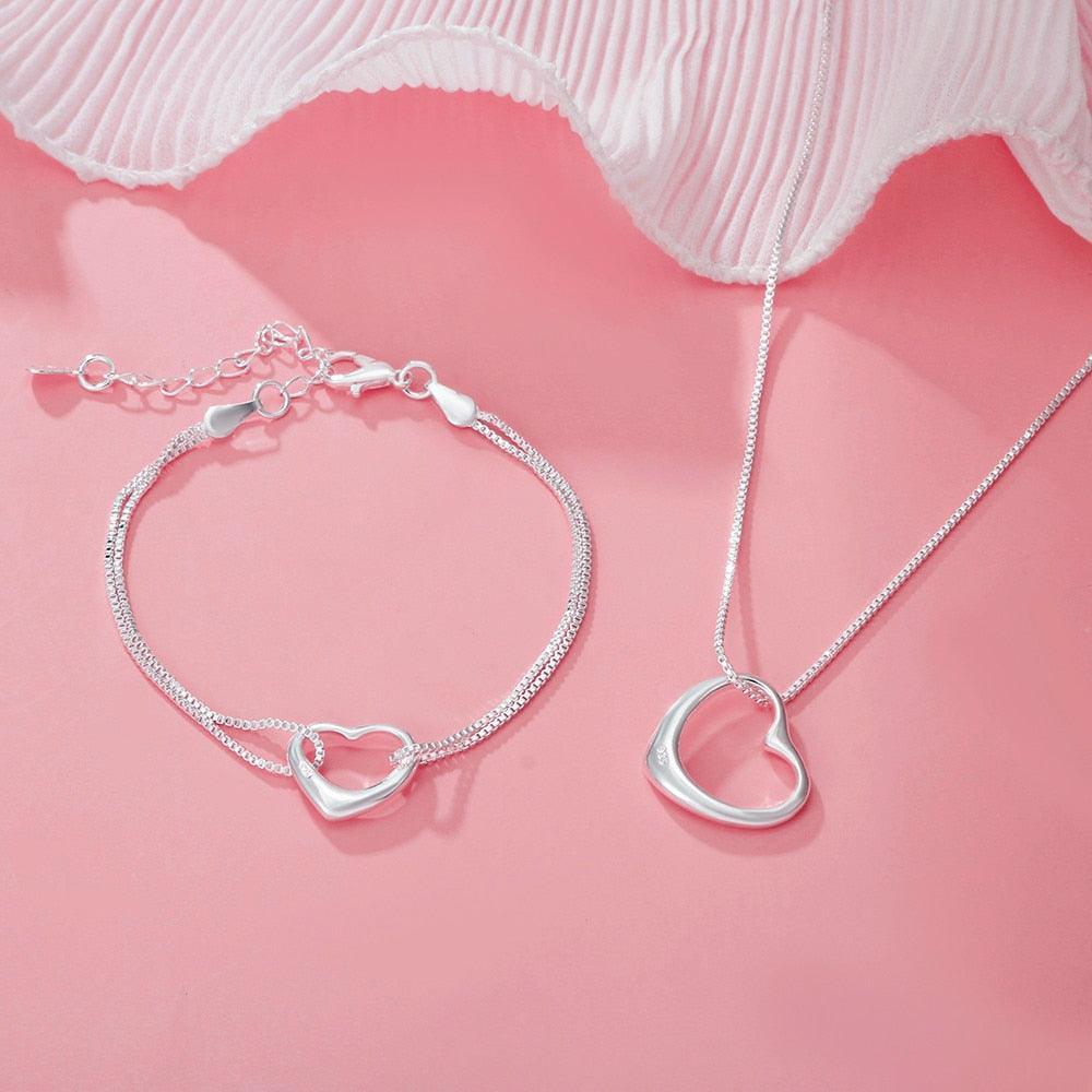 |<Colar Feminino Delicado de Prata + Pulseira de Prata -Compre 1 Ganhe o Outro>