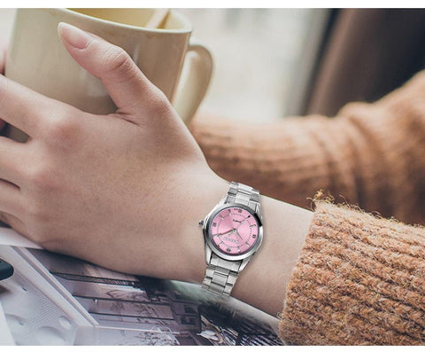 Relógios de Pulso Feminino de Quartzo Aço Inox - Luxo e Elegância Para o Seu dia a dia