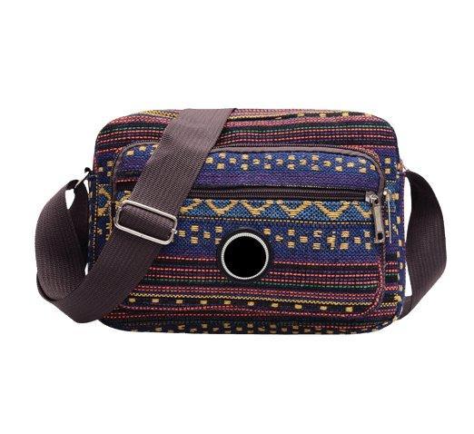 Bolsa de Ombro Étnica de Lona Listras Coloridas - bossabella